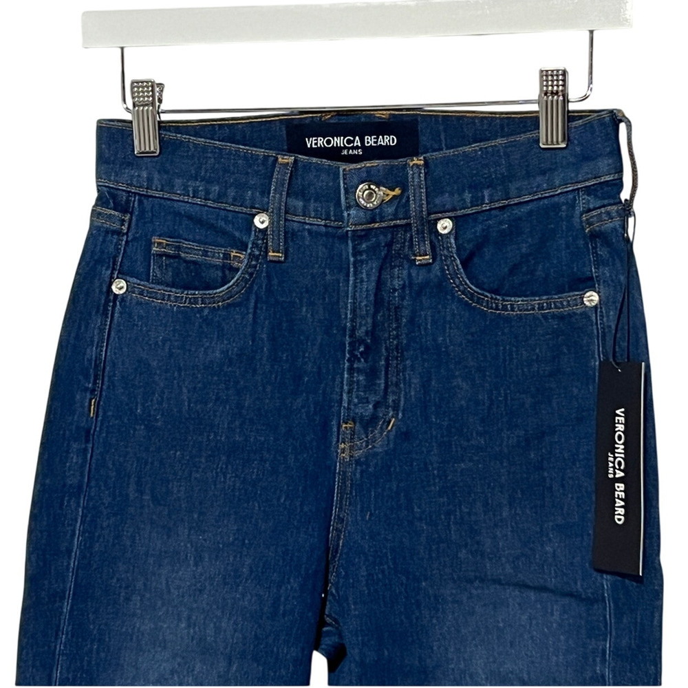 VERONICA BEARD WOMENS SIZE 27 CARSON HIGH RISE ANKLE FLARE BLUE JEANS - Picture 8 of 14